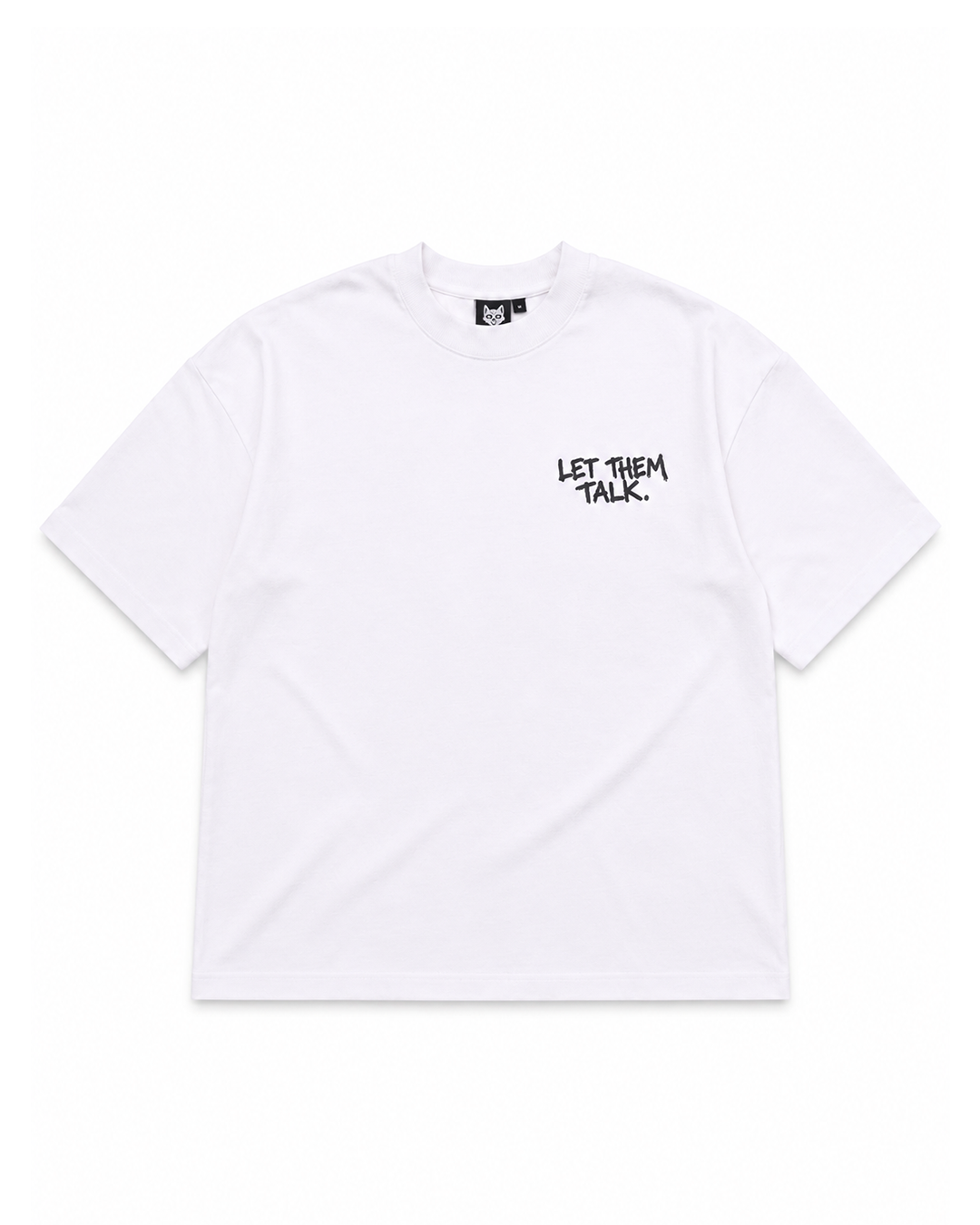 NAIVE Don't Care Label Tee - white oversized t-shirt with care-label print - view 5