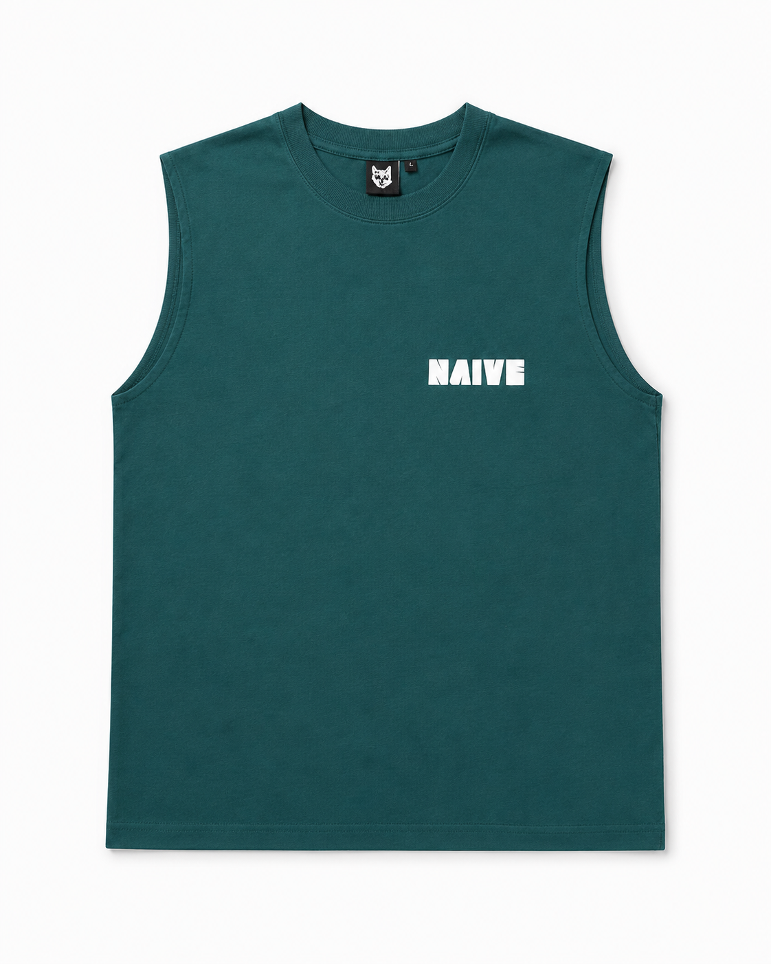 NAIVE The Dark Teal Tank - dark teal green oversized muscle tank top - view 5