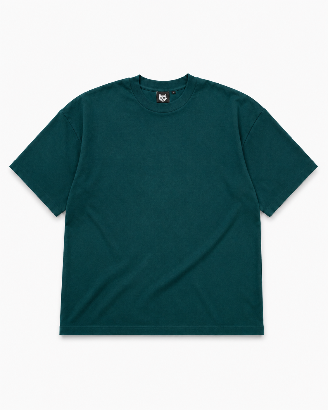 NAIVE The Dark Teal Boxy - dark teal green heavyweight boxy-fit t-shirt - view 3