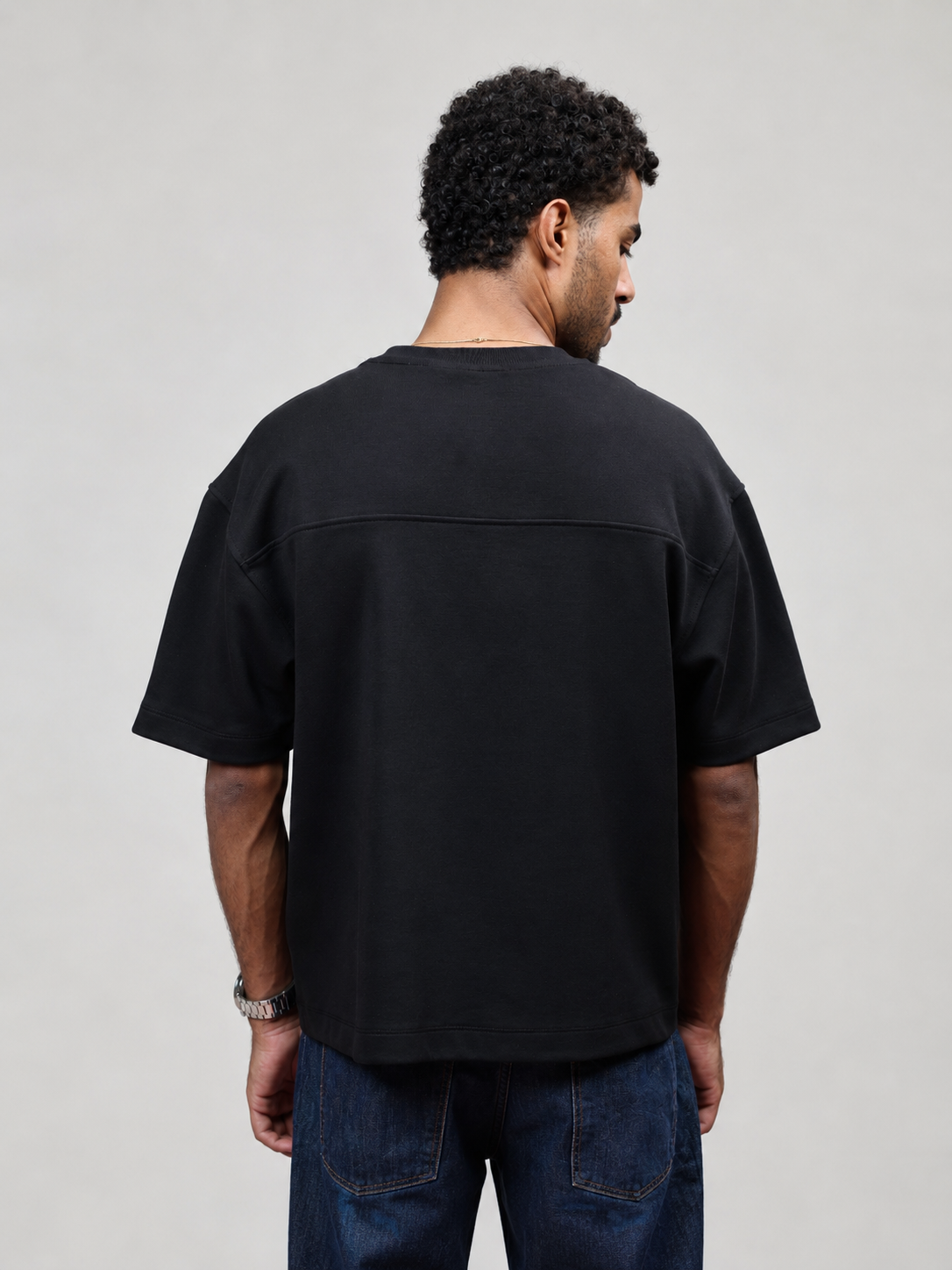 NAIVE The Black Boxy - black heavyweight boxy-fit t-shirt - view 2