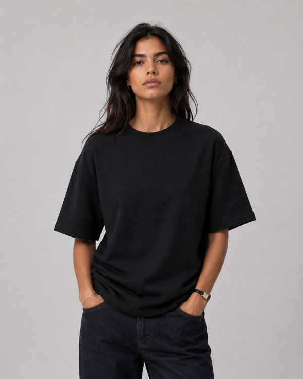 NAIVE The Black Boxy - black heavyweight boxy-fit t-shirt - view 1