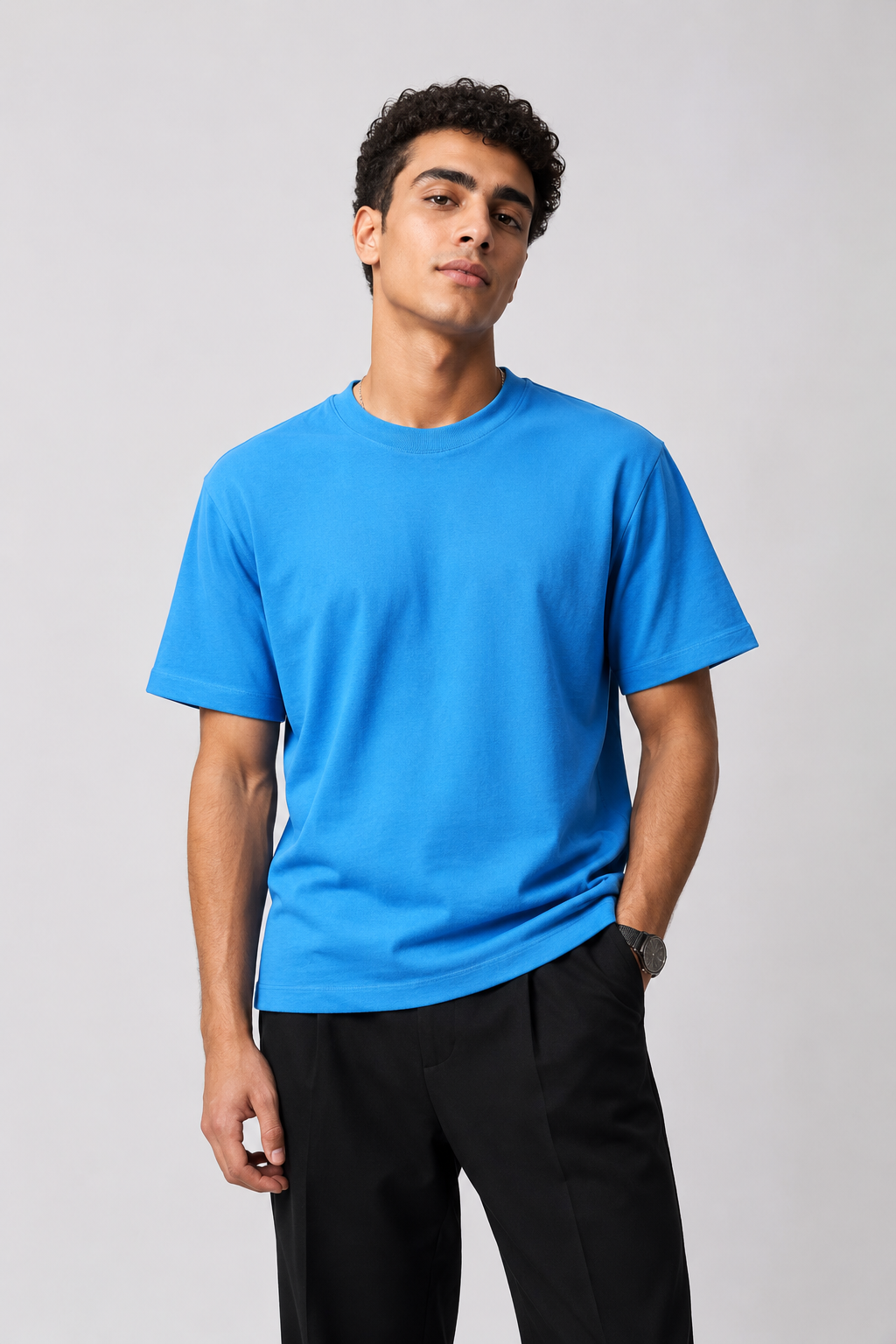 NAIVE The Dodger Blue Boxy - dodger blue heavyweight boxy-fit t-shirt - view 3