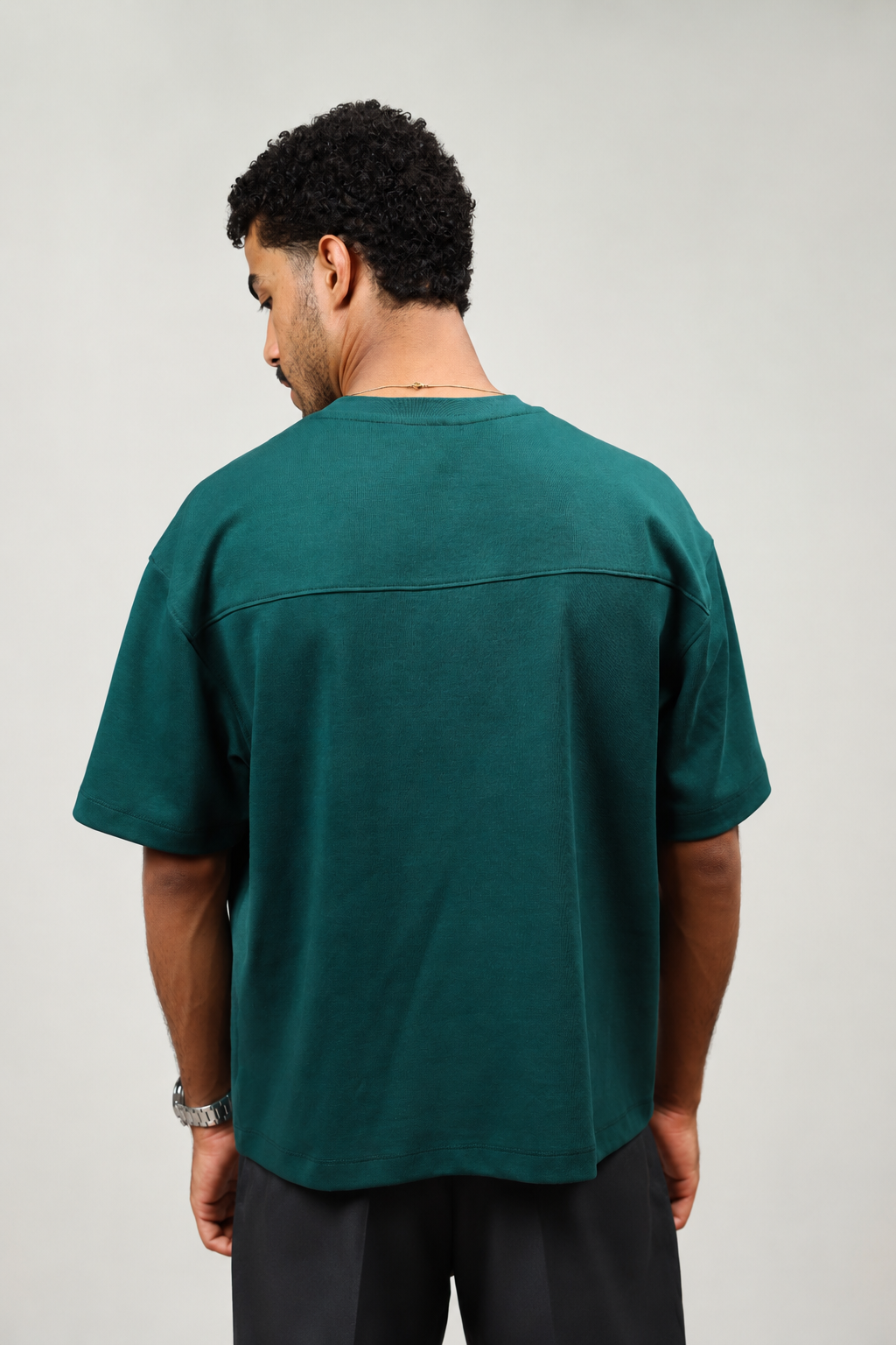 NAIVE The Dark Teal Boxy - dark teal green heavyweight boxy-fit t-shirt - view 2