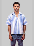Two Pockets Blue Striped Shirt