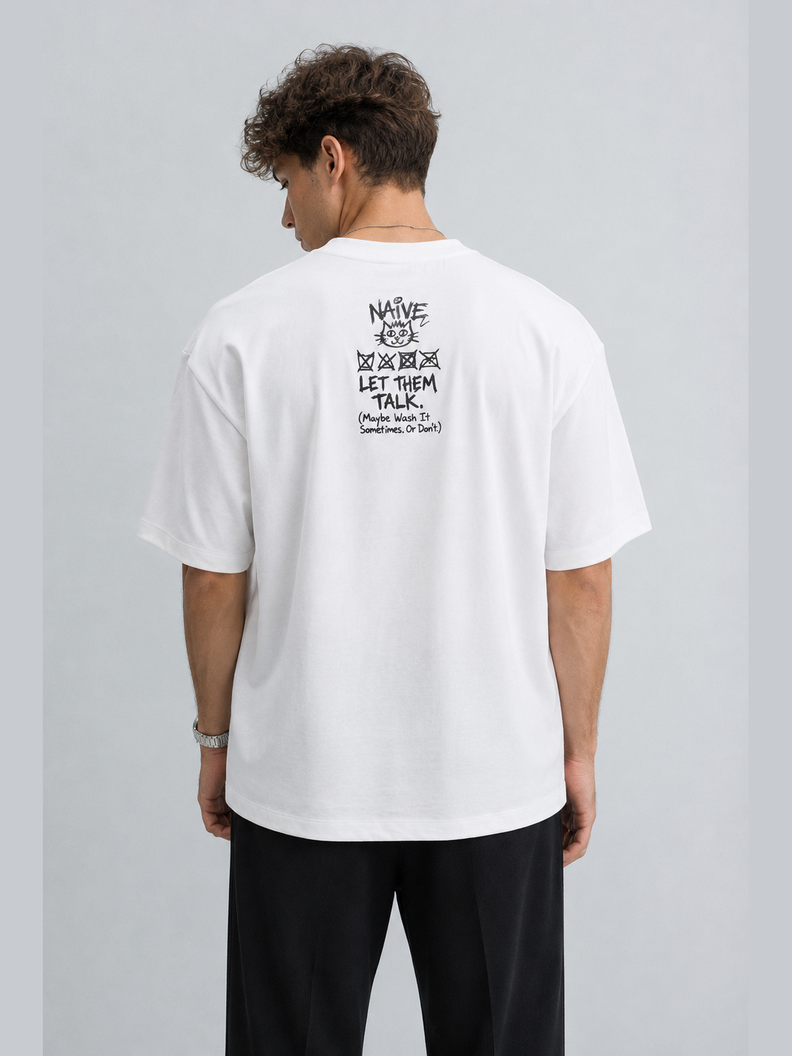 Don't Care Label Tee - NAIVE