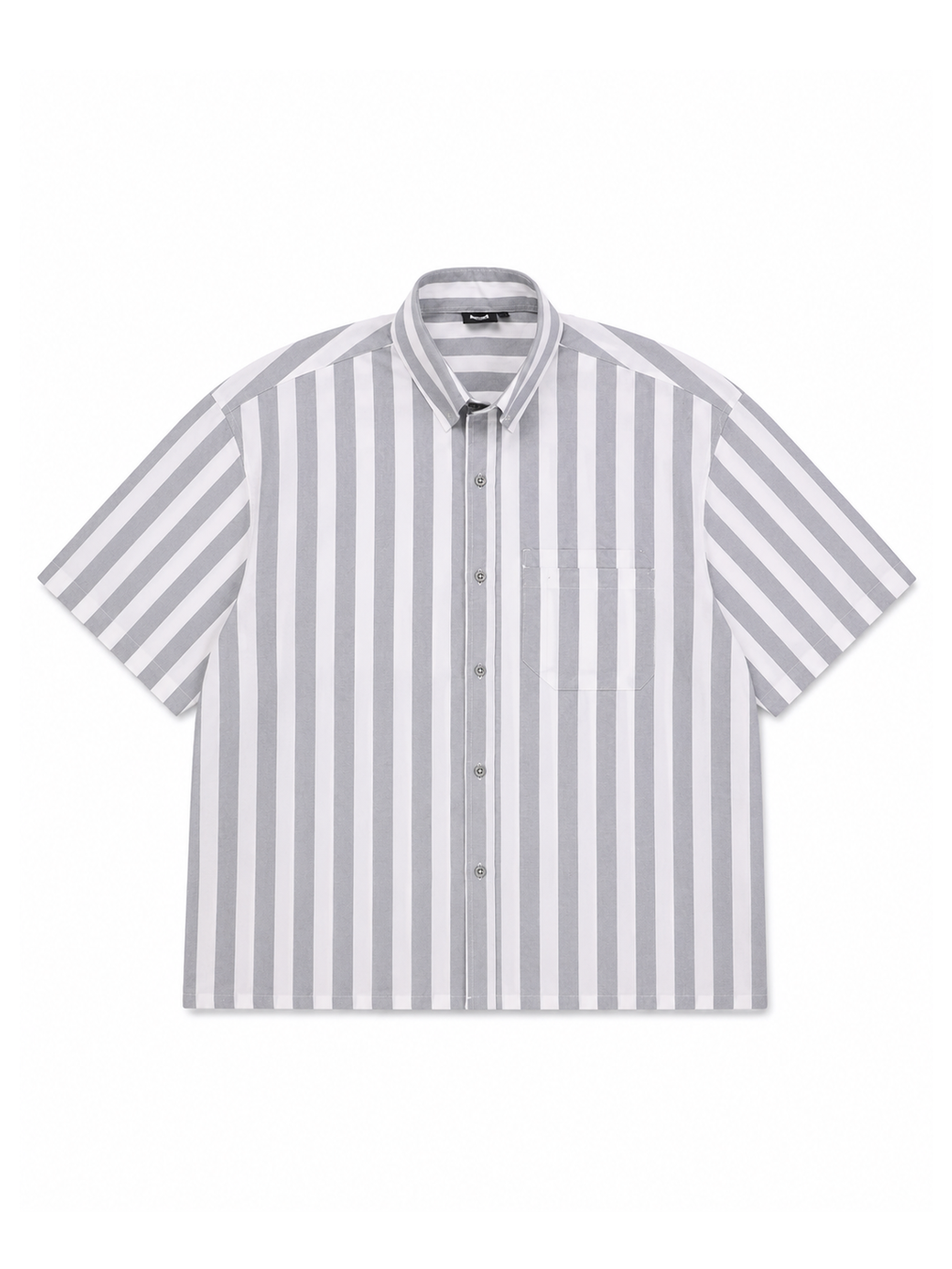 Two Pockets Gray Striped Shirt - NAIVE